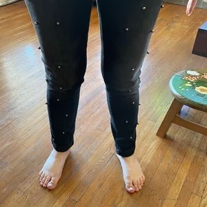 Mavi Black Jeans with silver metal pearls size 25
